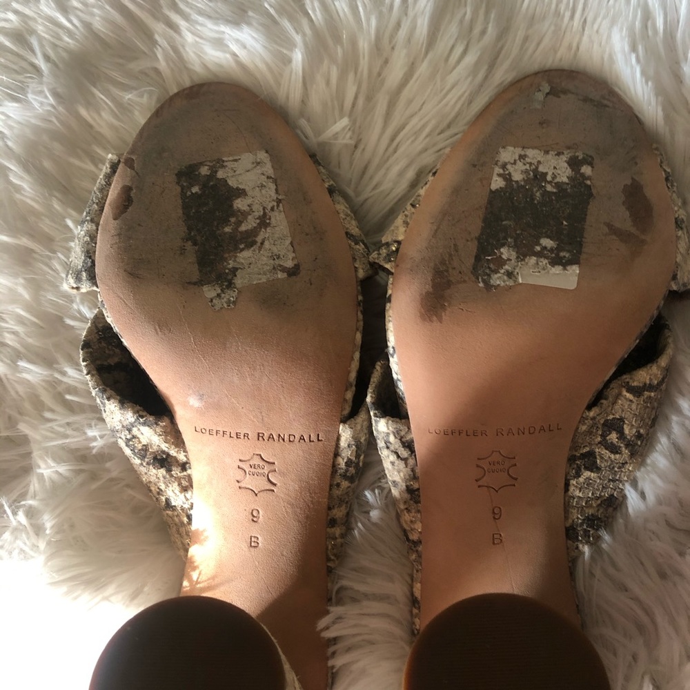 Loeffler Randall coco Knotted snakeskin slide 9 - Picture 12 of 14